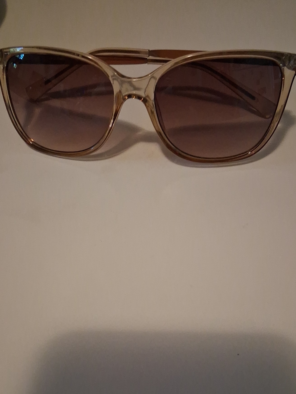 Calvin Klein Clear Frame Brown Lens Women's Sunglasses